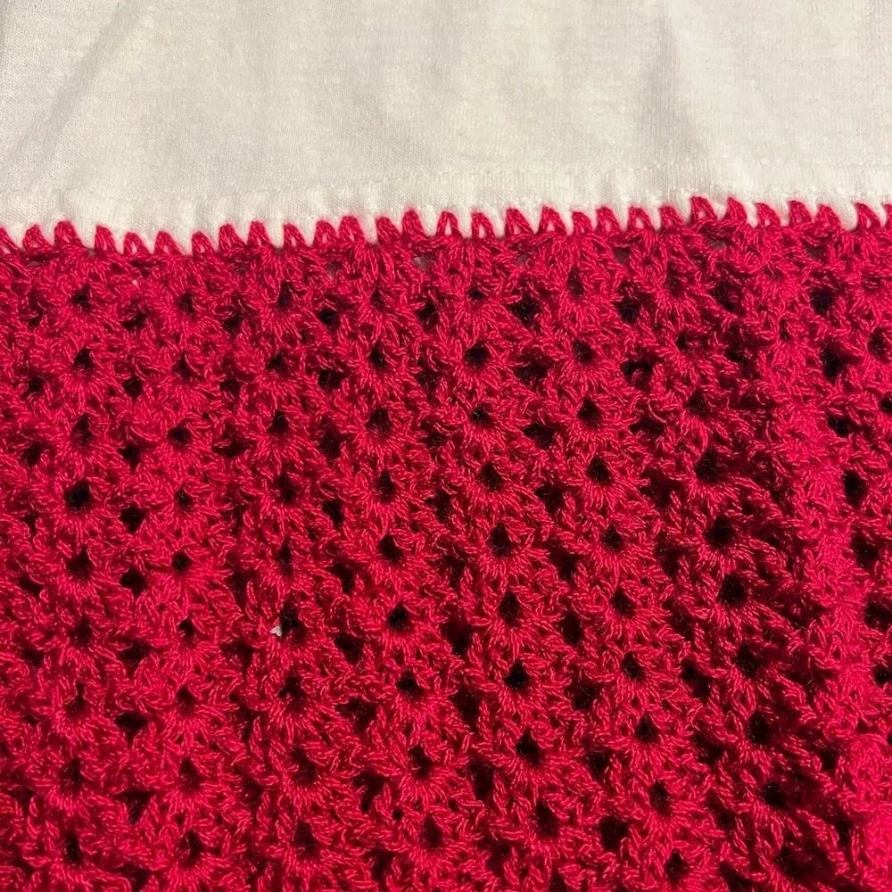 Hand Crafted Ladybug Dress with Matching Purse Crochet Red around White T Shirt - Picture 6 of 14